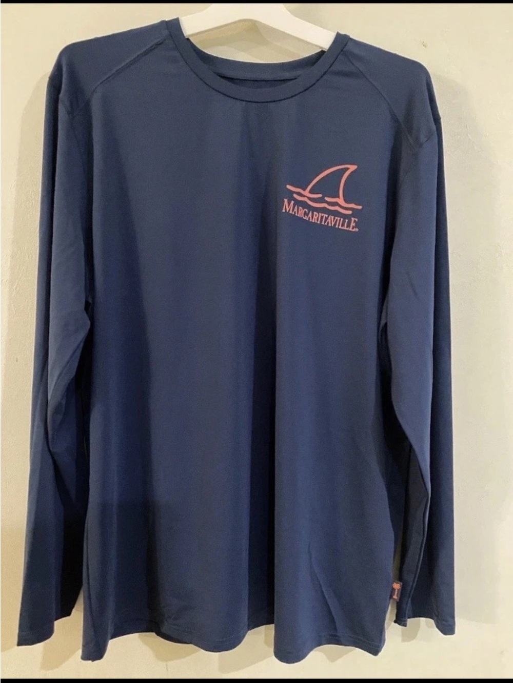 Margaritaville Shirt Mens XLarge Blue Long Sleeve UPF 50 Moisture Wicking Raglan